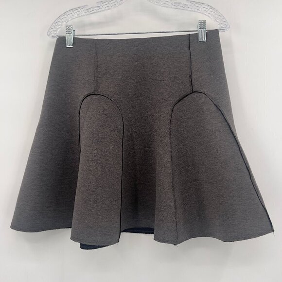 Sam Edelman Gray Scuba Flare Vanessa Mini Skirt Size 10 - Picture 1 of 6